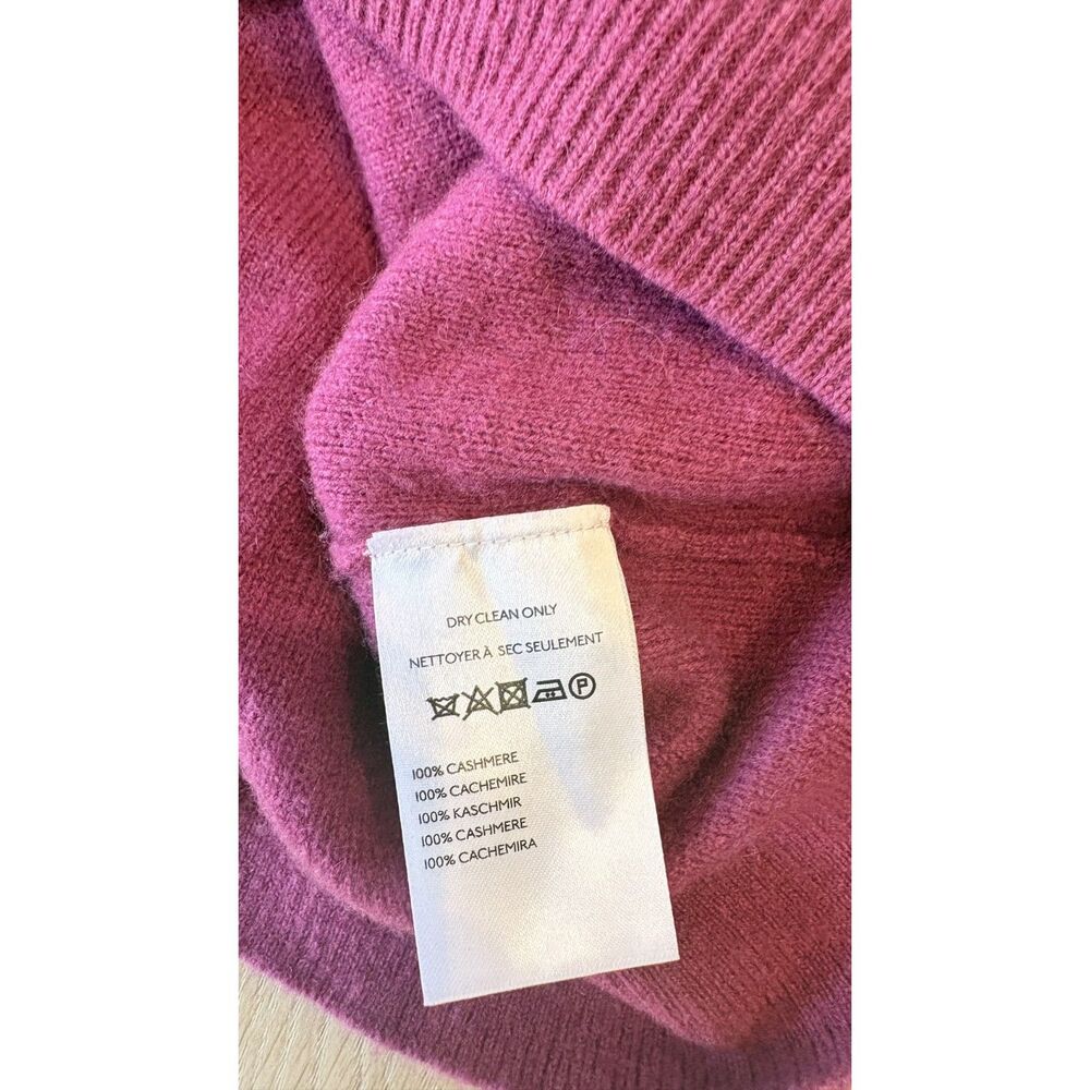 Anthropologie Pilcro Alani 100% Cashmere Mock Neck Sweater Berry Purple Size M - Picture 4 of 4